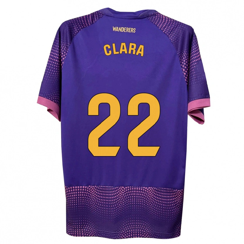 Danxen Kinder Clara Ferrer Gallego #22 Lila Weiß Rosa Auswärtstrikot Trikot 2026/27 T-Shirt