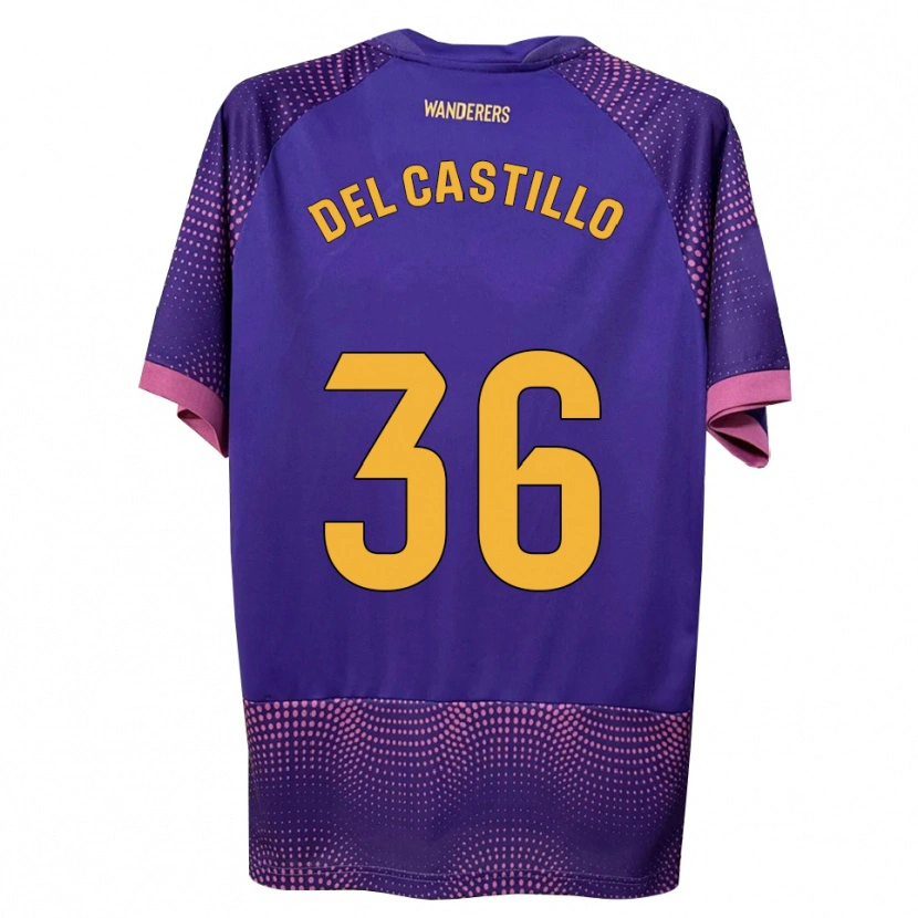 Danxen Kinder Gonzalo Del Castillo #36 Lila Weiß Rosa Auswärtstrikot Trikot 2026/27 T-Shirt
