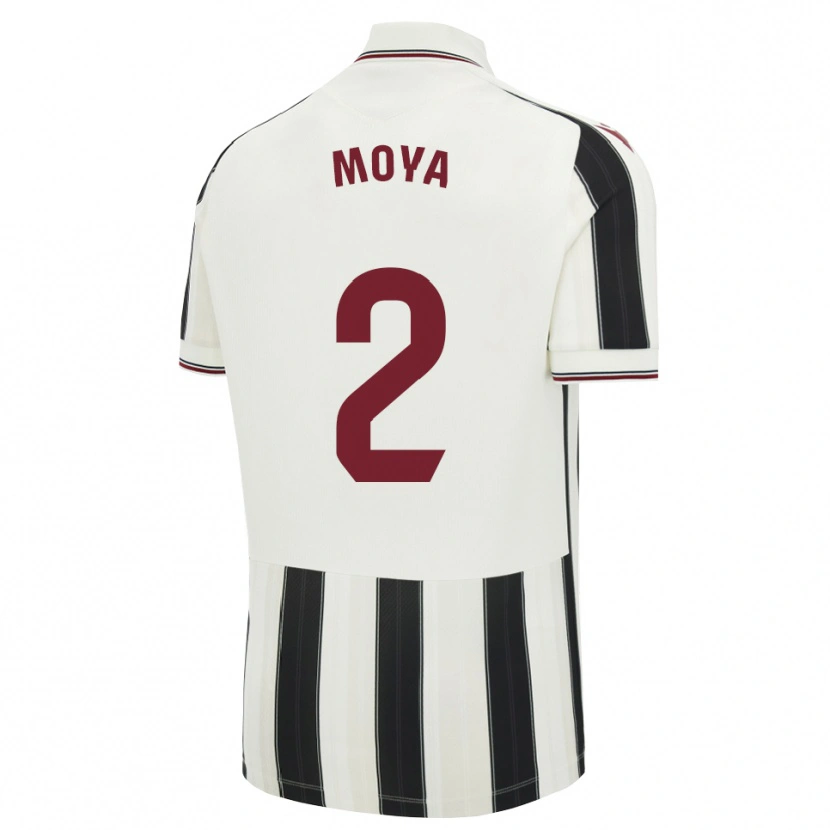 Danxen Kinder Alejandro Moya #2 Schwarz Weiß Rot Auswärtstrikot Trikot 2026/27 T-Shirt