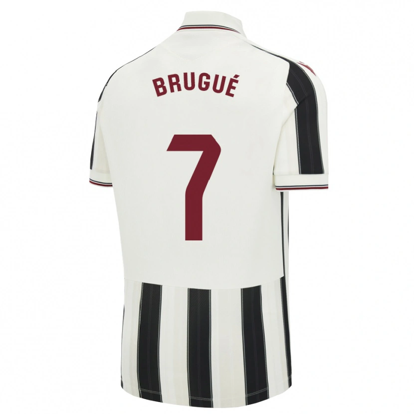 Danxen Kinder Roger Brugué #7 Schwarz Weiß Rot Auswärtstrikot Trikot 2026/27 T-Shirt
