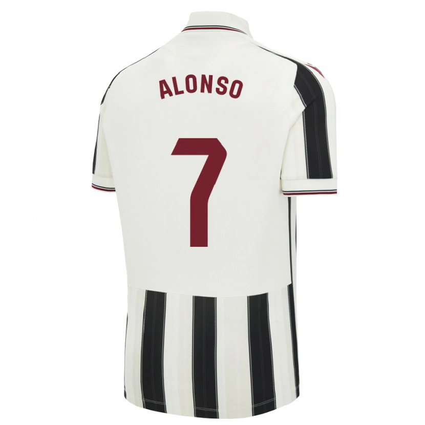 Danxen Kinder Javi Alonso #7 Schwarz Weiß Rot Auswärtstrikot Trikot 2026/27 T-Shirt
