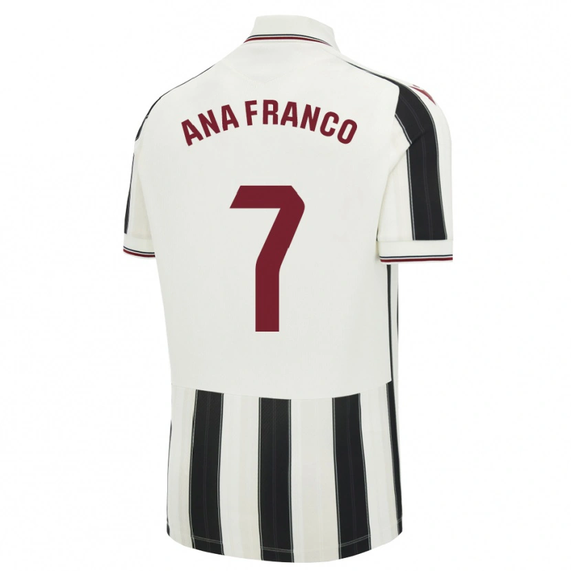 Danxen Kinder Ana Franco De La Vega #7 Schwarz Weiß Rot Auswärtstrikot Trikot 2026/27 T-Shirt