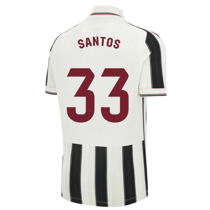 Danxen Kinder Marc Santos #33 Schwarz Weiß Rot Auswärtstrikot Trikot 2026/27 T-Shirt
