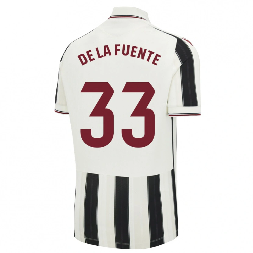 Danxen Kinder Alba De La Fuente #33 Schwarz Weiß Rot Auswärtstrikot Trikot 2026/27 T-Shirt