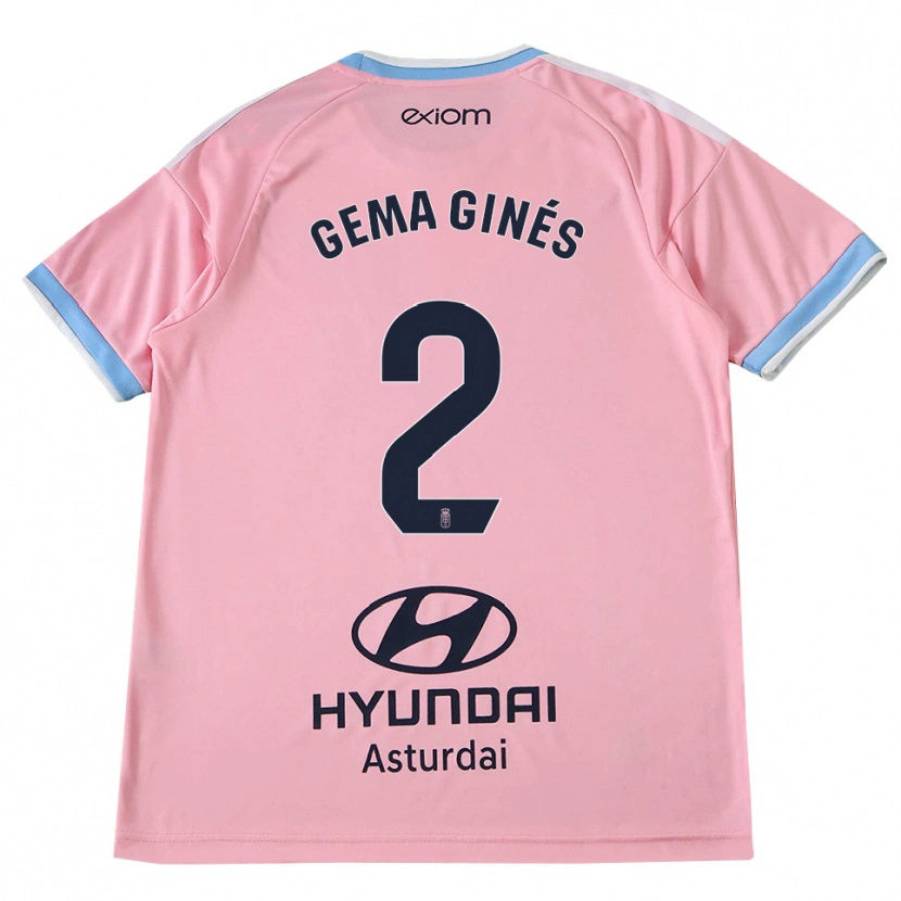Danxen Kinder Gema Ginés #2 Kornblumenblau Rosa Auswärtstrikot Trikot 2026/27 T-Shirt