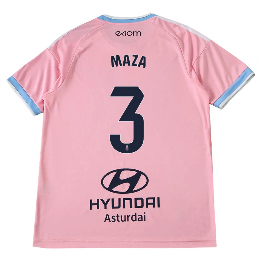 Danxen Kinder Óscar Maza #3 Kornblumenblau Rosa Auswärtstrikot Trikot 2026/27 T-Shirt