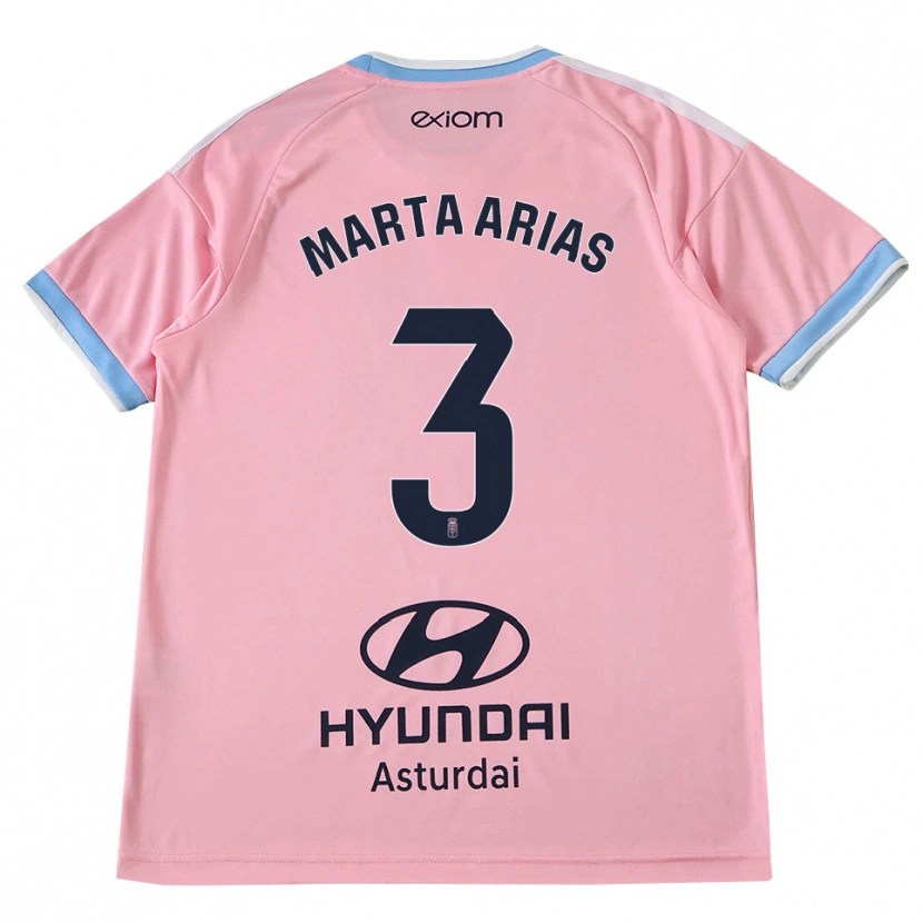 Danxen Kinder Marta Arias #3 Kornblumenblau Rosa Auswärtstrikot Trikot 2026/27 T-Shirt