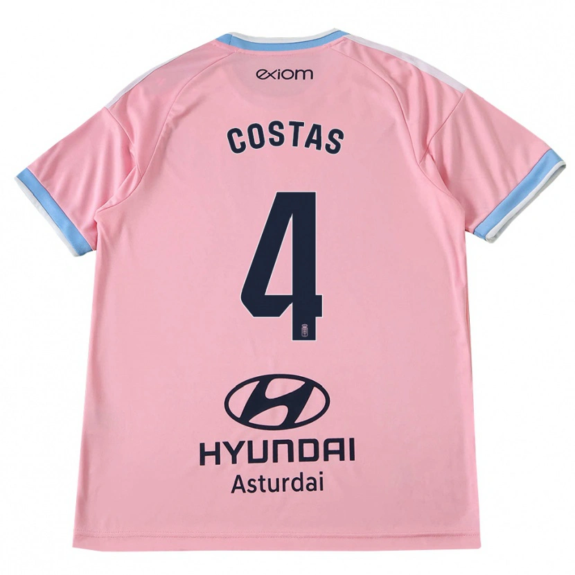 Danxen Kinder David Costas #4 Kornblumenblau Rosa Auswärtstrikot Trikot 2026/27 T-Shirt