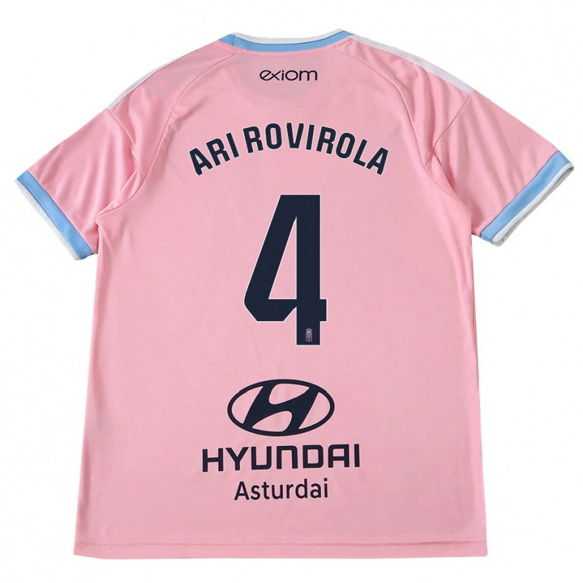 Danxen Kinder Ari Rovirola #4 Kornblumenblau Rosa Auswärtstrikot Trikot 2026/27 T-Shirt