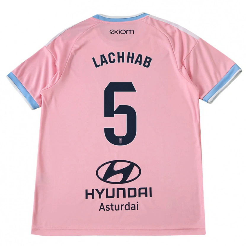 Danxen Kinder Youness Lachhab #5 Kornblumenblau Rosa Auswärtstrikot Trikot 2026/27 T-Shirt
