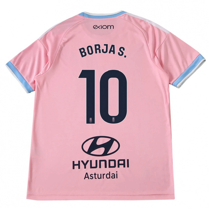 Danxen Kinder Borja Sánchez #10 Kornblumenblau Rosa Auswärtstrikot Trikot 2026/27 T-Shirt