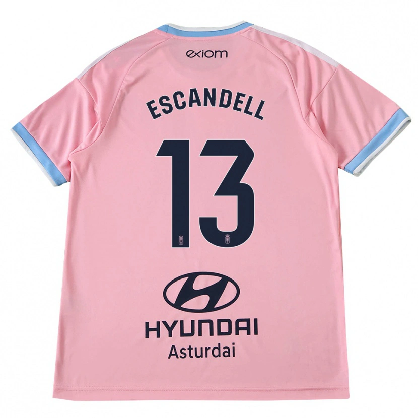 Danxen Kinder Aarón Escandell #13 Kornblumenblau Rosa Auswärtstrikot Trikot 2026/27 T-Shirt