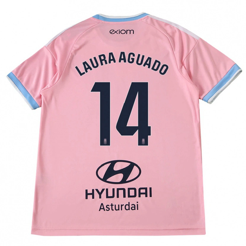 Danxen Kinder Laura Aguado #14 Kornblumenblau Rosa Auswärtstrikot Trikot 2026/27 T-Shirt