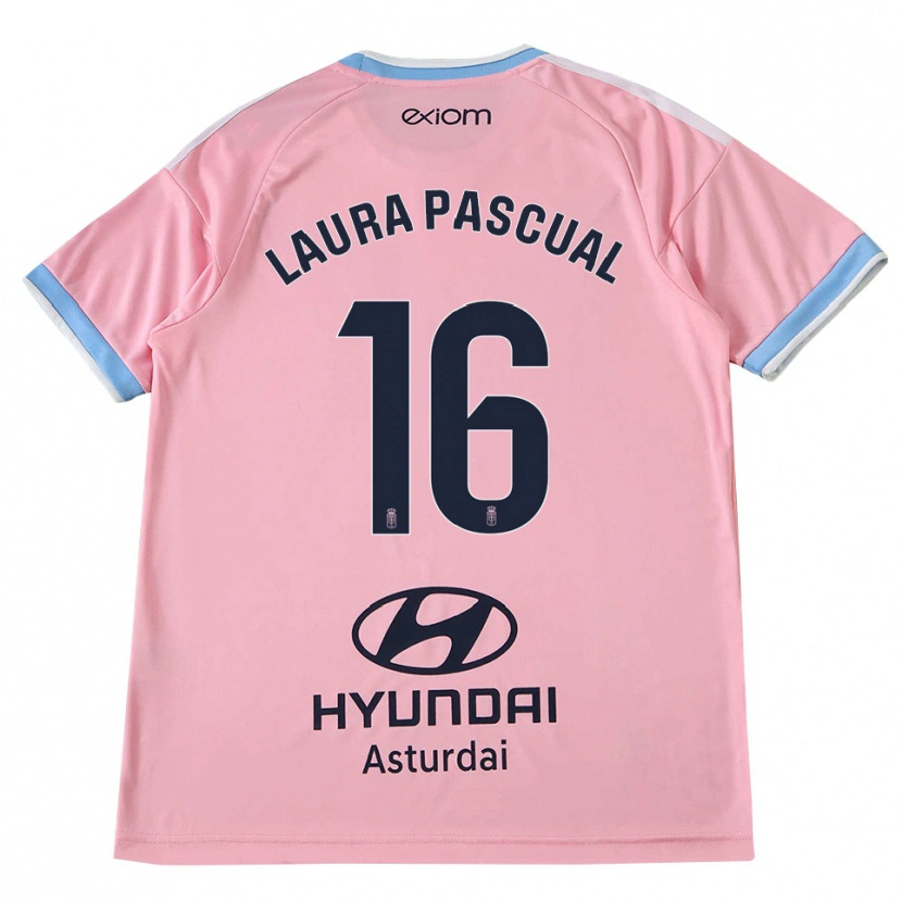Danxen Kinder Laura Pascual #16 Kornblumenblau Rosa Auswärtstrikot Trikot 2026/27 T-Shirt