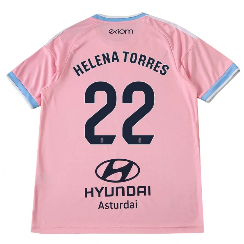 Danxen Kinder Helena Torres Maiquez #22 Kornblumenblau Rosa Auswärtstrikot Trikot 2026/27 T-Shirt