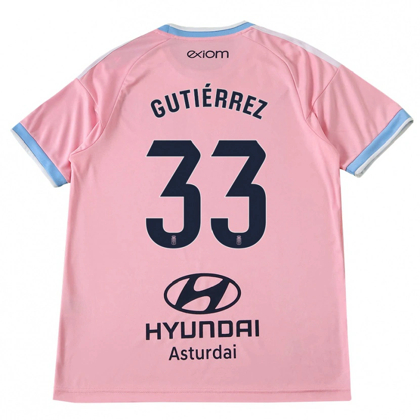Danxen Kinder Raúl Gutiérrez #33 Kornblumenblau Rosa Auswärtstrikot Trikot 2026/27 T-Shirt