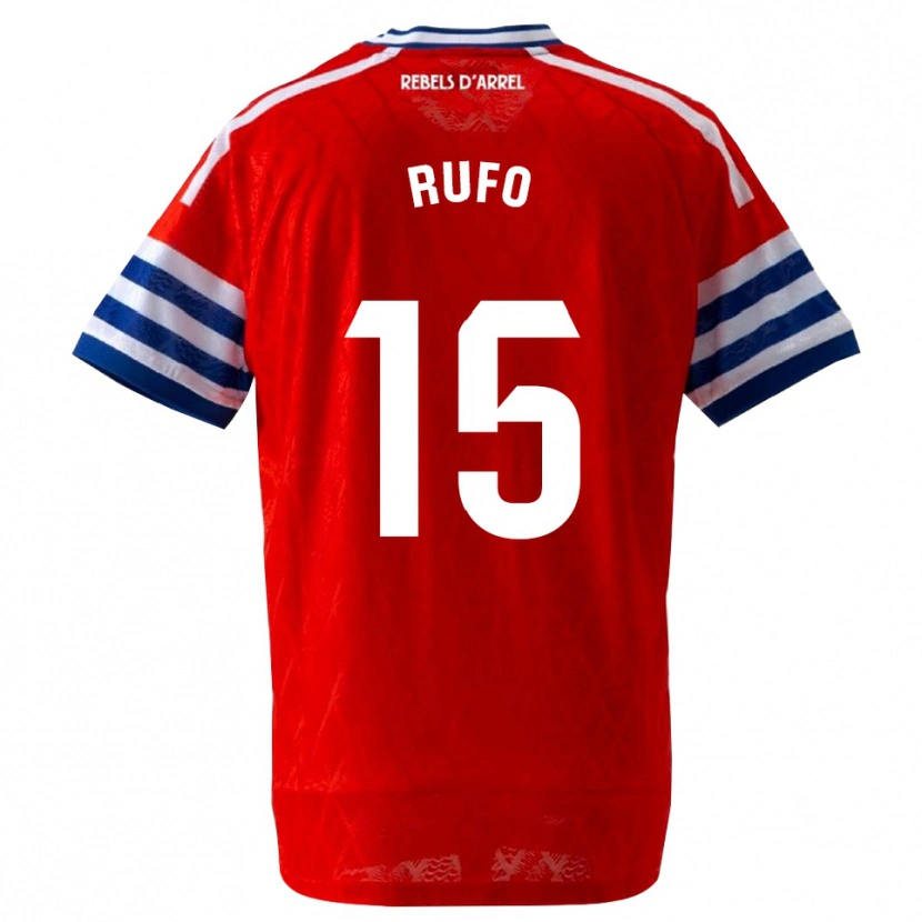 Danxen Kinder Xavi Rufo #15 Königsblau Rot Auswärtstrikot Trikot 2026/27 T-Shirt