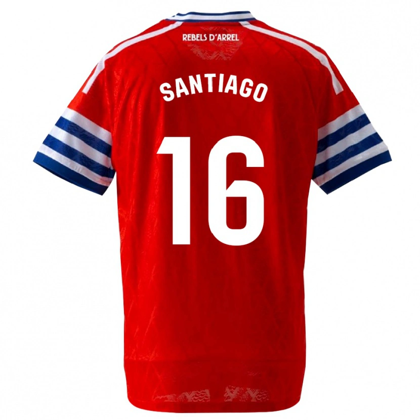 Danxen Kinder Alejandro Santiago #16 Königsblau Rot Auswärtstrikot Trikot 2026/27 T-Shirt