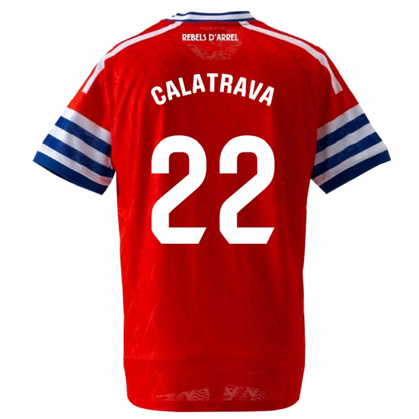 Danxen Kinder Álex Calatrava #22 Königsblau Rot Auswärtstrikot Trikot 2026/27 T-Shirt