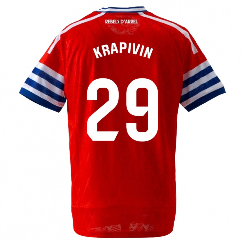 Danxen Kinder Yegor Krapivin #29 Königsblau Rot Auswärtstrikot Trikot 2026/27 T-Shirt