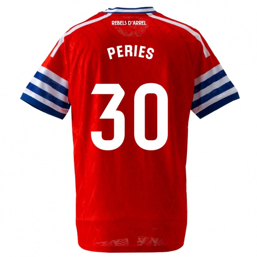 Danxen Kinder Jan Peries #30 Königsblau Rot Auswärtstrikot Trikot 2026/27 T-Shirt