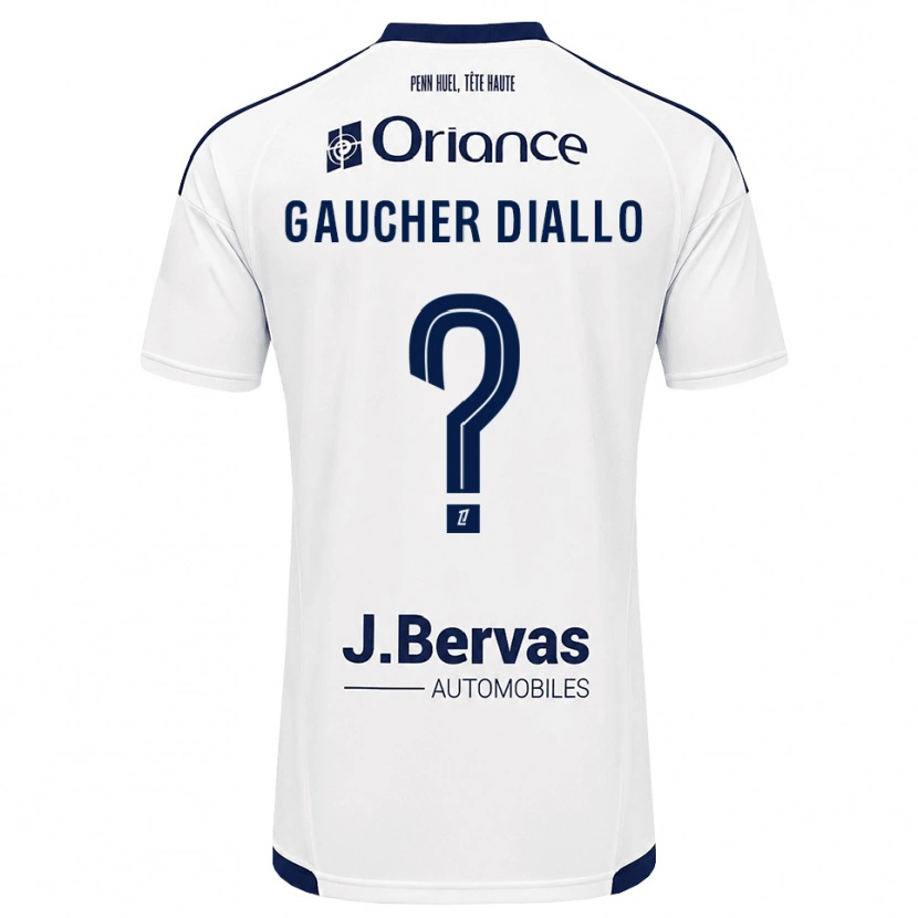 Danxen Kinder Coumba Gaucher Diallo #0 Marineweiß Auswärtstrikot Trikot 2026/27 T-Shirt