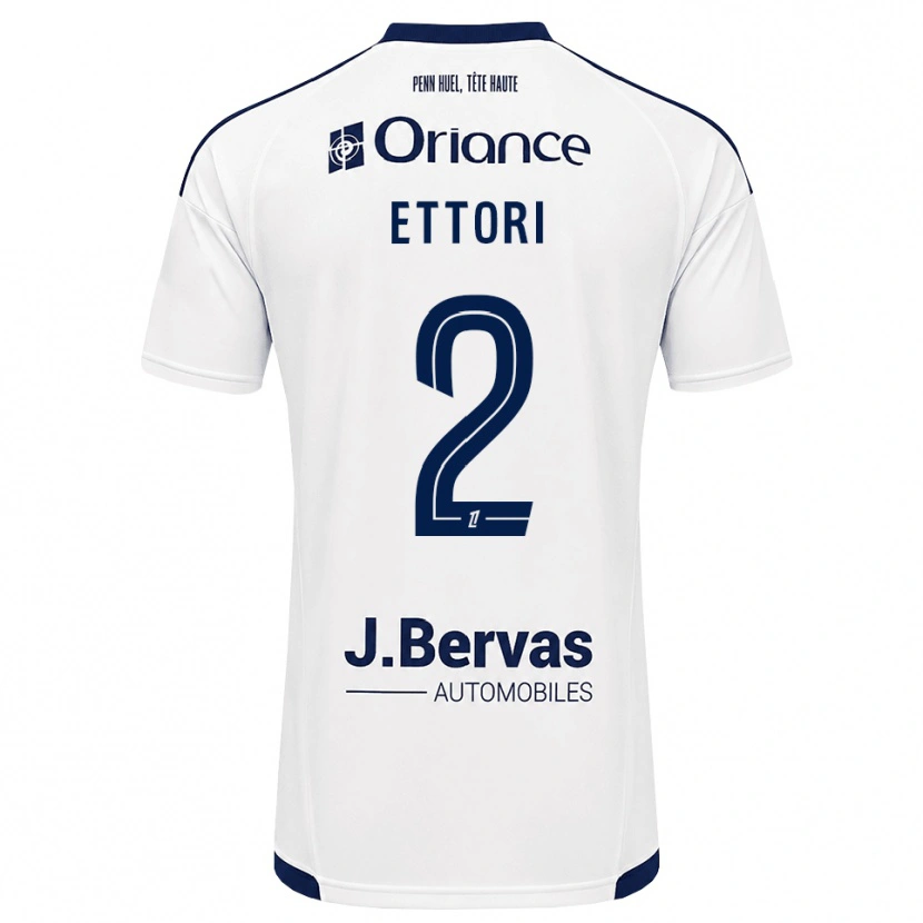 Danxen Kinder Ilan Ettori #2 Marineweiß Auswärtstrikot Trikot 2026/27 T-Shirt