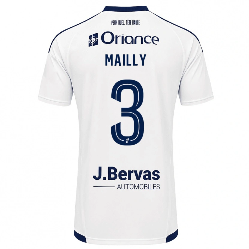 Danxen Kinder Evan Mailly #3 Marineweiß Auswärtstrikot Trikot 2026/27 T-Shirt