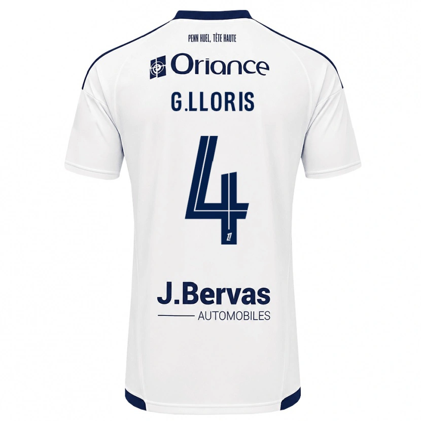 Danxen Kinder Gautier Lloris #4 Marineweiß Auswärtstrikot Trikot 2026/27 T-Shirt