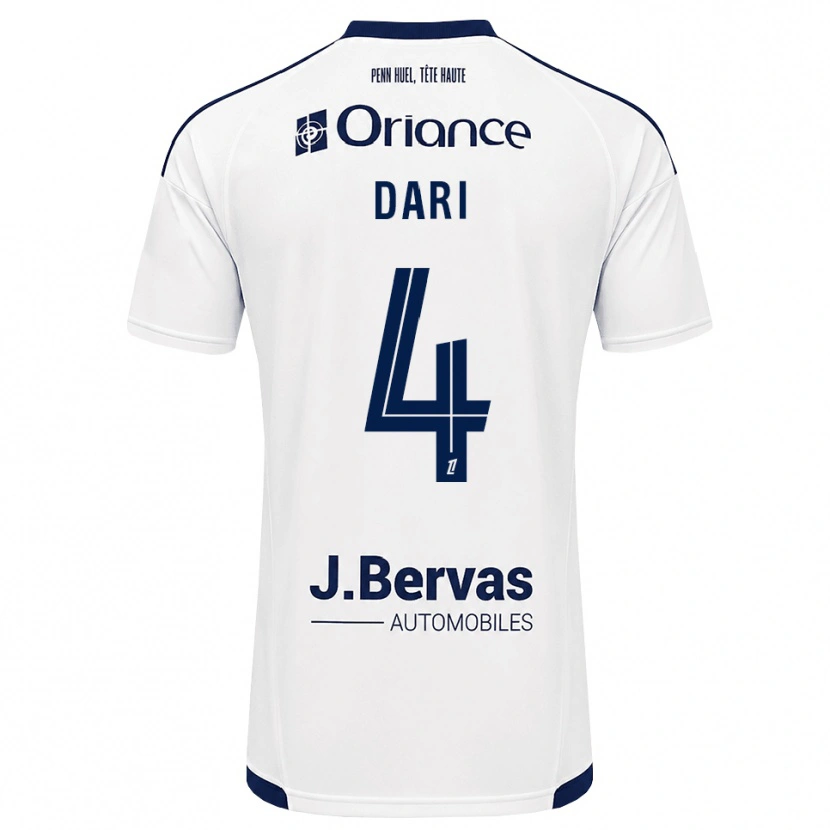 Danxen Kinder Achraf Dari #4 Marineweiß Auswärtstrikot Trikot 2026/27 T-Shirt