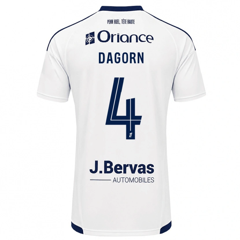 Danxen Kinder Maxime Dagorn #4 Marineweiß Auswärtstrikot Trikot 2026/27 T-Shirt