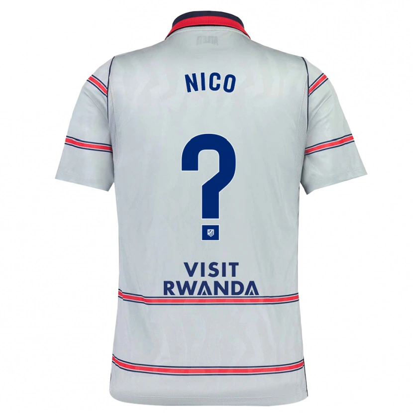 Danxen Kinder Nico Fernández #0 Grau Rot Marineblau Ausweichtrikot Trikot 2026/27 T-Shirt
