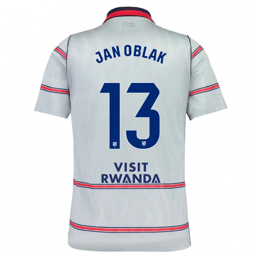Danxen Kinder Jan Oblak #13 Grau Rot Marineblau Ausweichtrikot Trikot 2026/27 T-Shirt