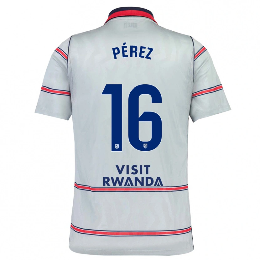 Danxen Kinder Dani Pérez #16 Grau Rot Marineblau Ausweichtrikot Trikot 2026/27 T-Shirt