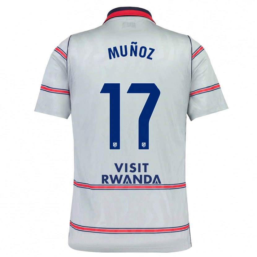 Danxen Kinder David Muñoz #17 Grau Rot Marineblau Ausweichtrikot Trikot 2026/27 T-Shirt