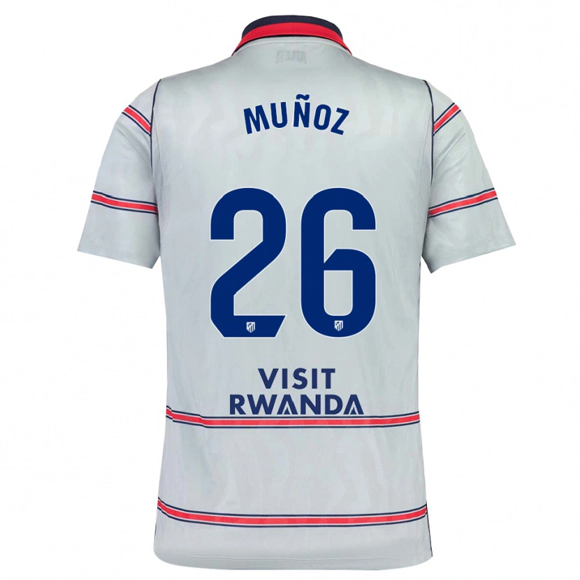Danxen Kinder Izan Muñoz #26 Grau Rot Marineblau Ausweichtrikot Trikot 2026/27 T-Shirt