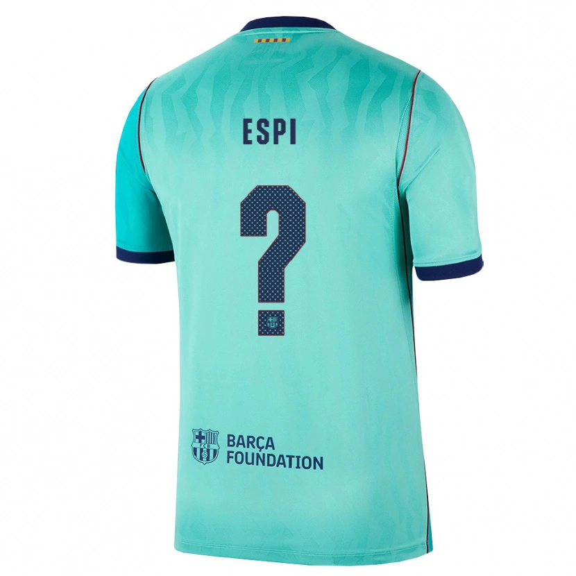 Danxen Kinder Pau Espi #0 Aqua Dunkeltürkis Königsblau Ausweichtrikot Trikot 2026/27 T-Shirt