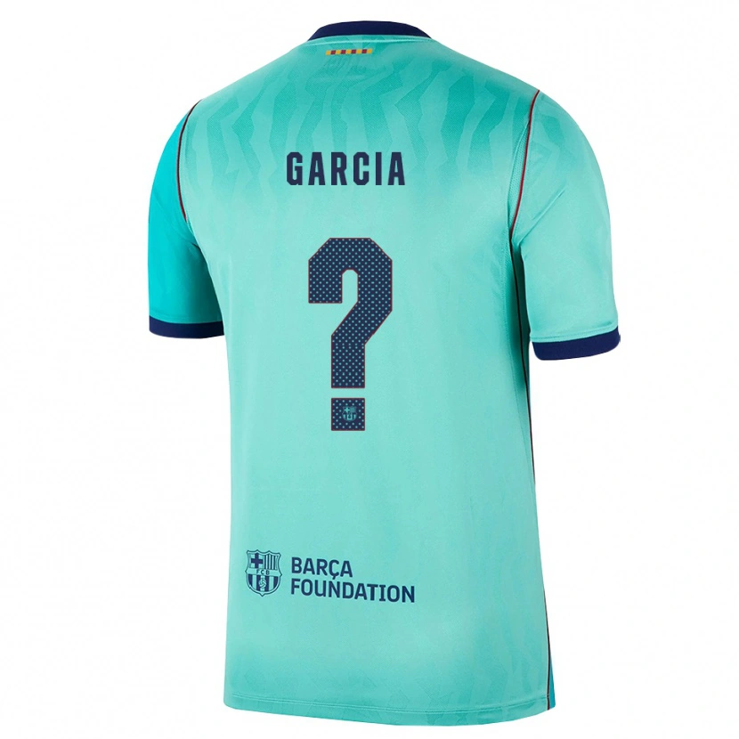 Danxen Kinder Iker Garcia #0 Aqua Dunkeltürkis Königsblau Ausweichtrikot Trikot 2026/27 T-Shirt
