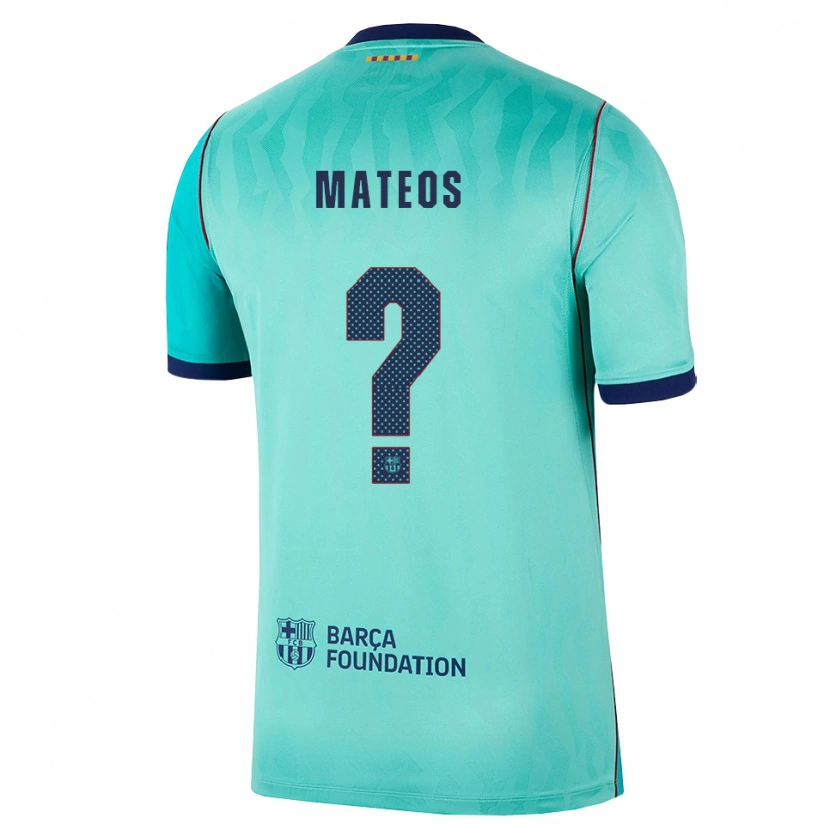 Danxen Kinder Paumi Mateos #0 Aqua Dunkeltürkis Königsblau Ausweichtrikot Trikot 2026/27 T-Shirt