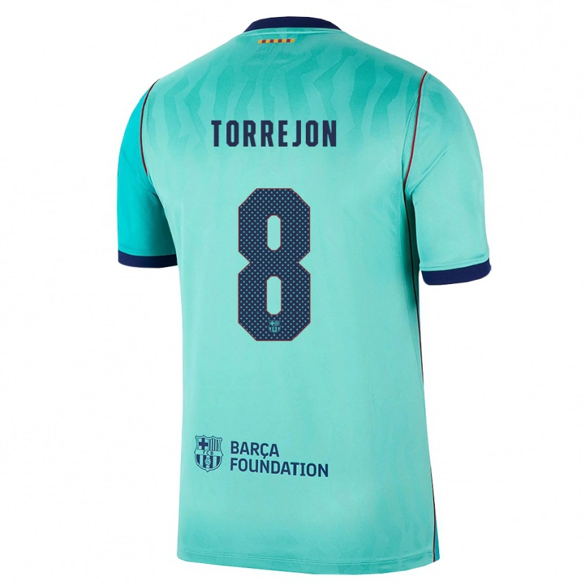 Danxen Kinder Marta Torrejon #8 Aqua Dunkeltürkis Königsblau Ausweichtrikot Trikot 2026/27 T-Shirt