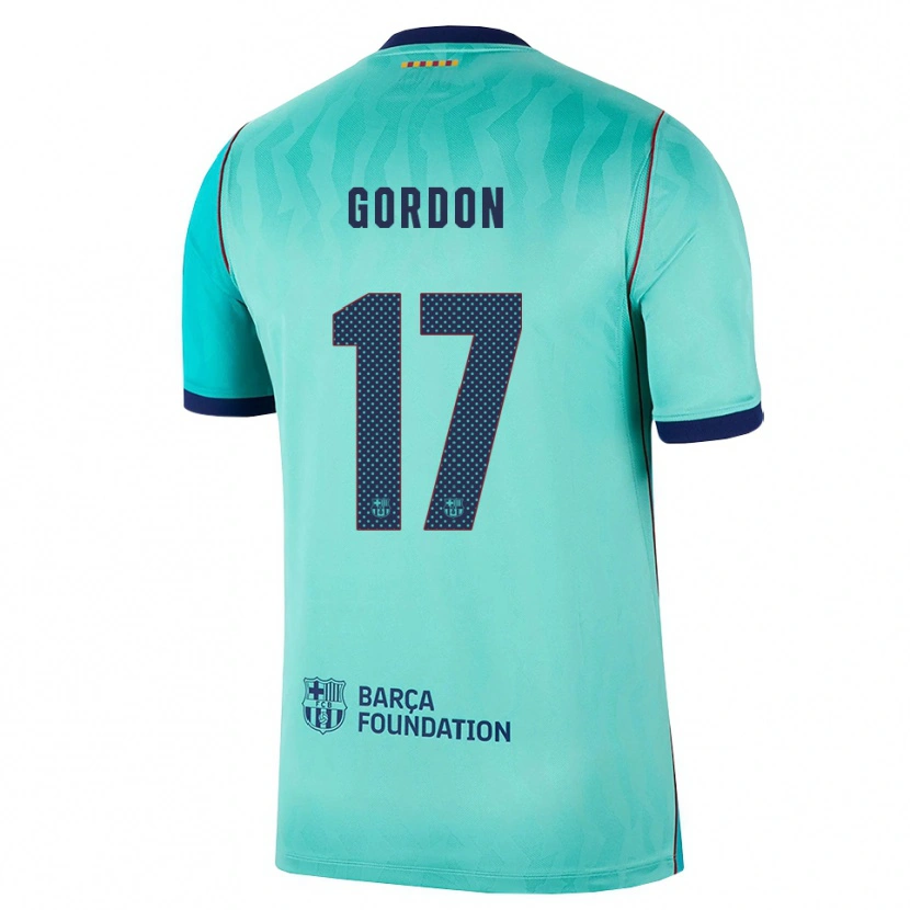 Danxen Kinder Anthony Gordon #17 Aqua Dunkeltürkis Königsblau Ausweichtrikot Trikot 2026/27 T-Shirt