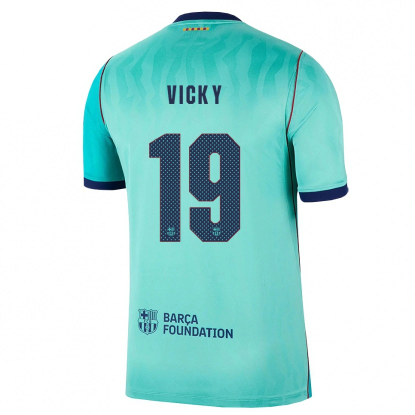 Danxen Kinder Vicky López #19 Aqua Dunkeltürkis Königsblau Ausweichtrikot Trikot 2026/27 T-Shirt