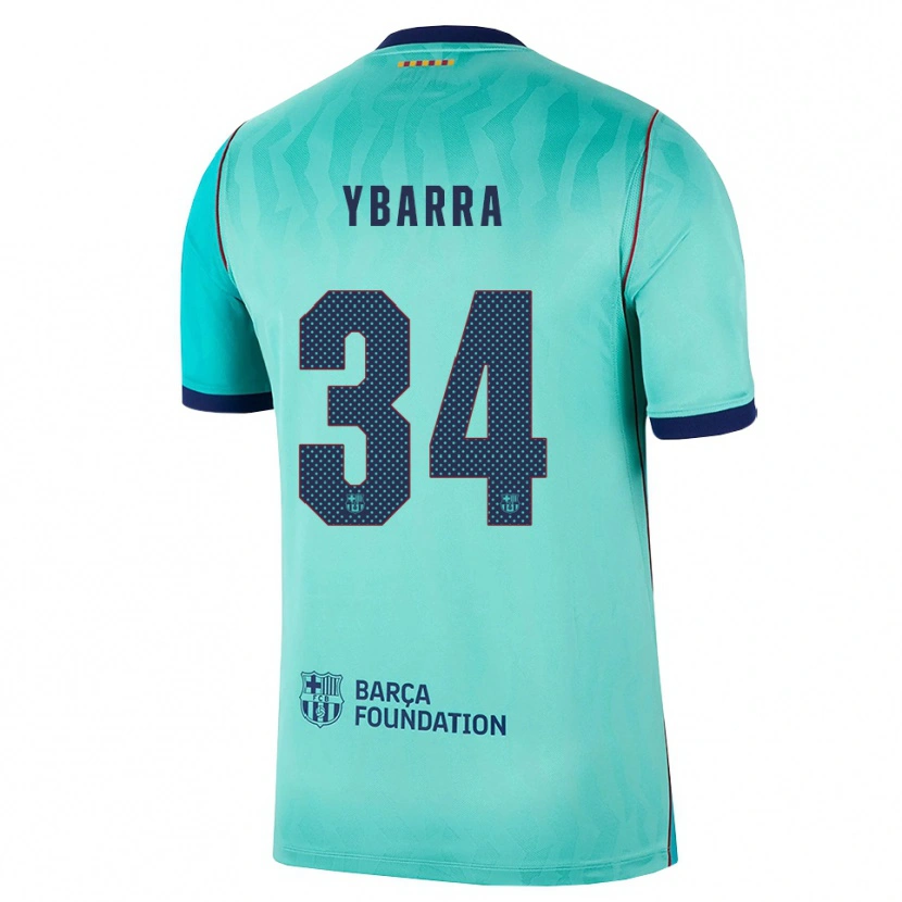 Danxen Kinder Juan Ybarra #34 Aqua Dunkeltürkis Königsblau Ausweichtrikot Trikot 2026/27 T-Shirt
