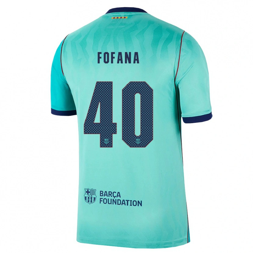 Danxen Kinder Nuhu Fofana #40 Aqua Dunkeltürkis Königsblau Ausweichtrikot Trikot 2026/27 T-Shirt