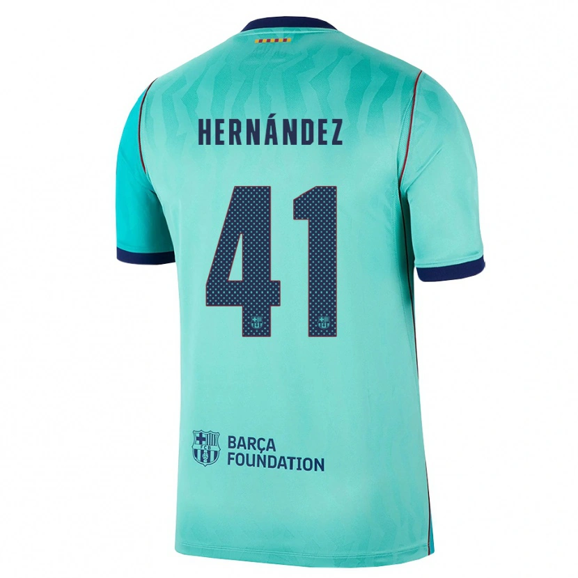 Danxen Kinder Juan Hernández #41 Aqua Dunkeltürkis Königsblau Ausweichtrikot Trikot 2026/27 T-Shirt