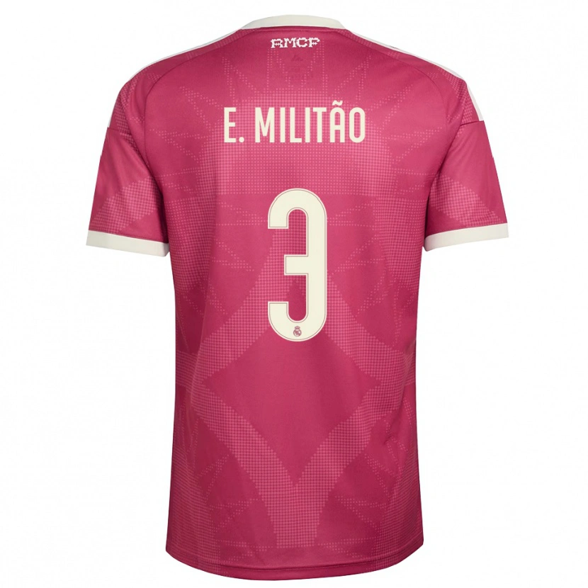 Danxen Kinder Éder Militão #3 Blassviolett Rot Weiß Ausweichtrikot Trikot 2026/27 T-Shirt