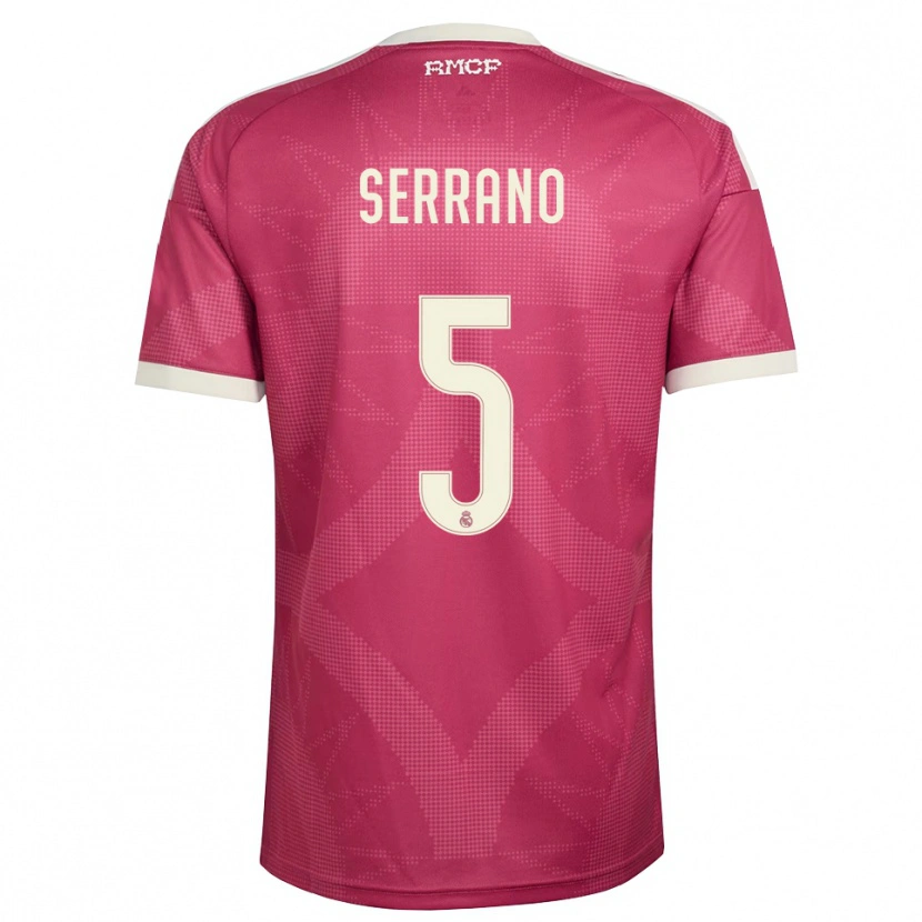 Danxen Kinder Manu Serrano #5 Blassviolett Rot Weiß Ausweichtrikot Trikot 2026/27 T-Shirt