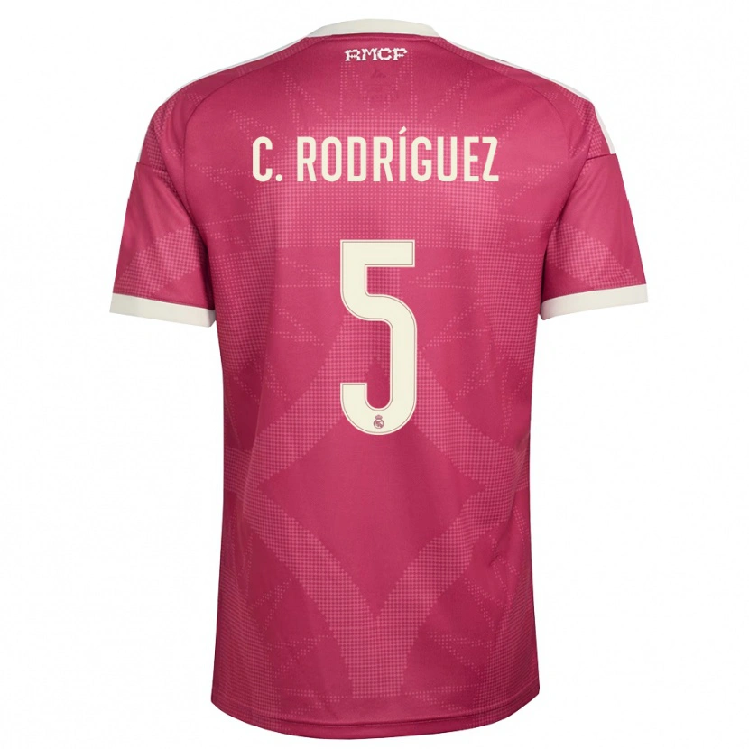 Danxen Kinder Carlos Rodríguez #5 Blassviolett Rot Weiß Ausweichtrikot Trikot 2026/27 T-Shirt