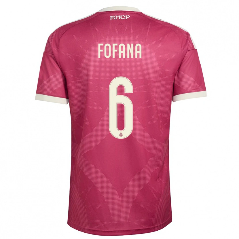Danxen Kinder Cherif Fofana #6 Blassviolett Rot Weiß Ausweichtrikot Trikot 2026/27 T-Shirt