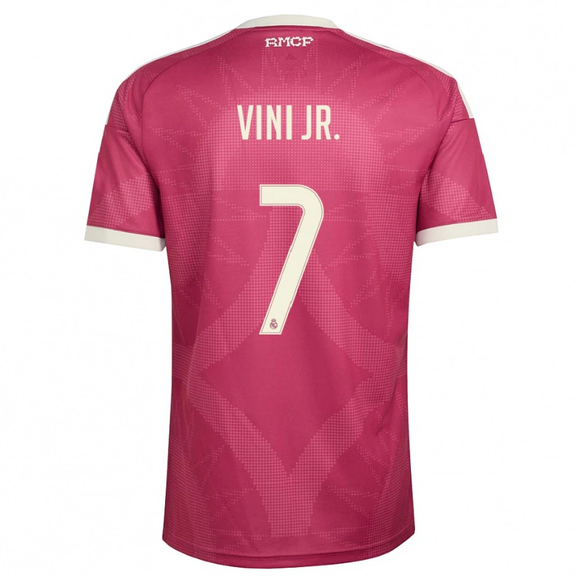Danxen Kinder Vinicius Junior #7 Blassviolett Rot Weiß Ausweichtrikot Trikot 2026/27 T-Shirt